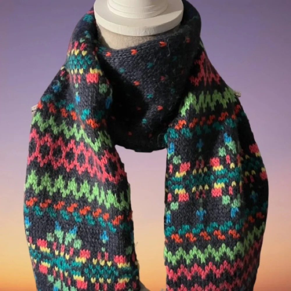 Aeropostale Multicolor Fair Isle Knit Scarf